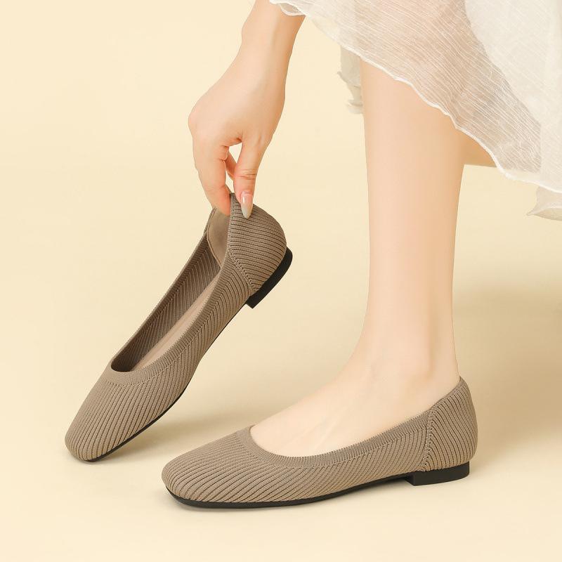 Princess shoes single shoes women's knitted woven shoes 2026 shoes flying knitted egg roll shoes flat large size beanie shoes
