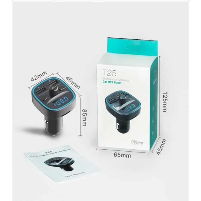 FM-передатчик Bluetooth - PRUMYA - T25 - Черный - Встроенный микрофон - Беспроводной