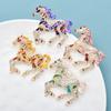 Running Horse Brooch for Women Enamel Animal Party Banquet Pins