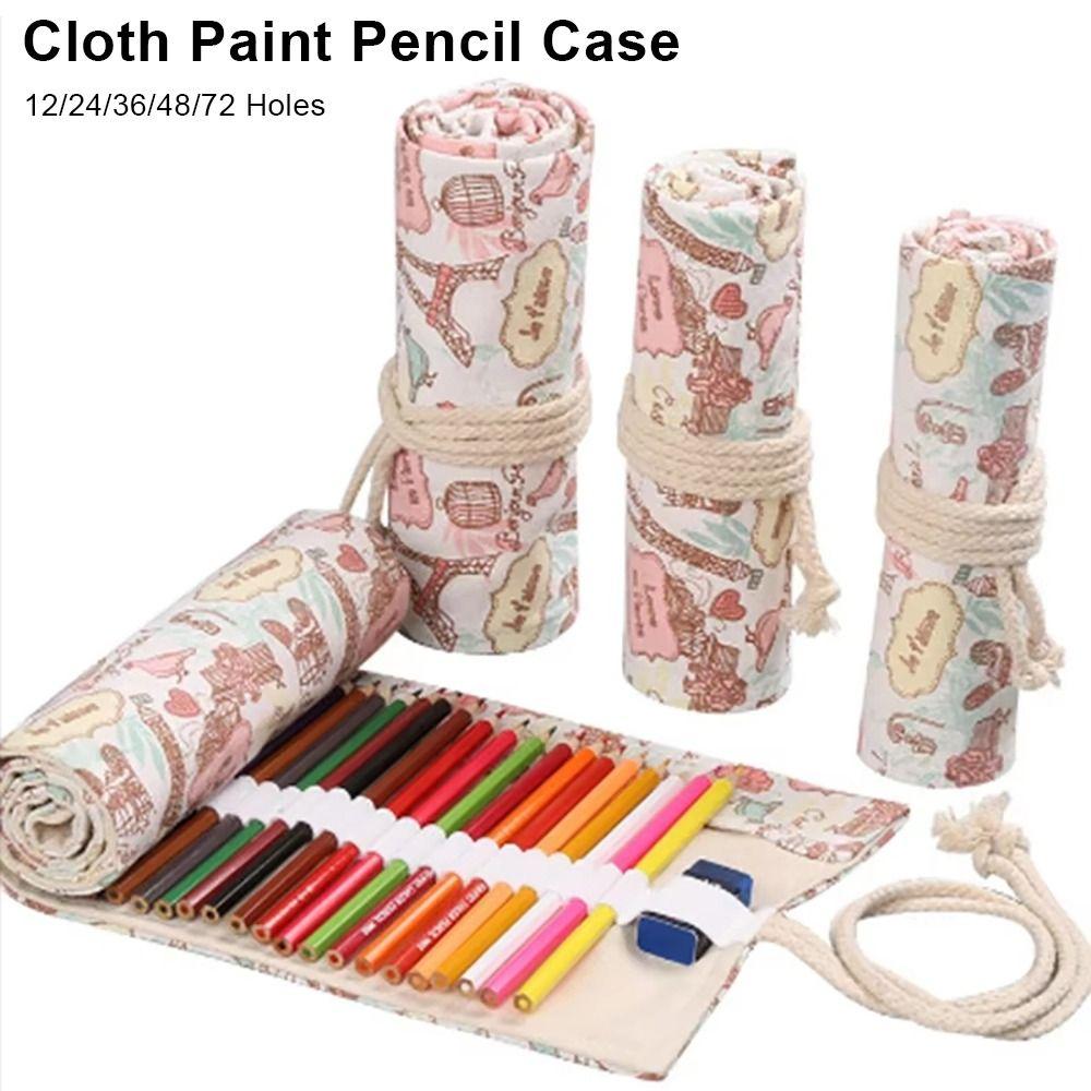 1Pcs Sketch Cloth Pencil Case 12/24/36/48/72 Holes Paint Brush Bag Pencil Roll Painting Stationery