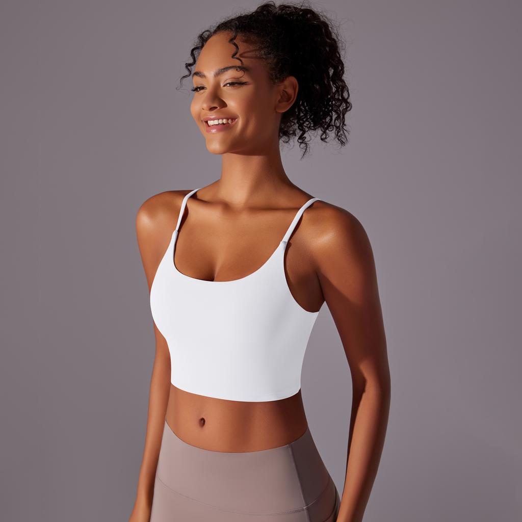 Auroth Sleeveless Sports Vest Women Shockproof Yoga Bra Push Up Gym Workout Crop Top Solid Color Fitness Top