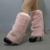 1 пара женских теплых сапог из искусственного меха лисы, однотонные эластичные меховые сапоги