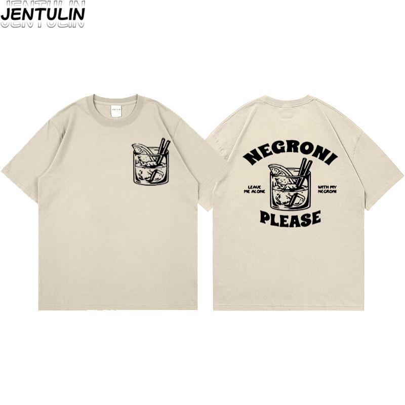 Unisexs pure cotton fun cocktail drink cute graphic tshirt retro street clothing aesthetics harajuku style clothing loose tshirt