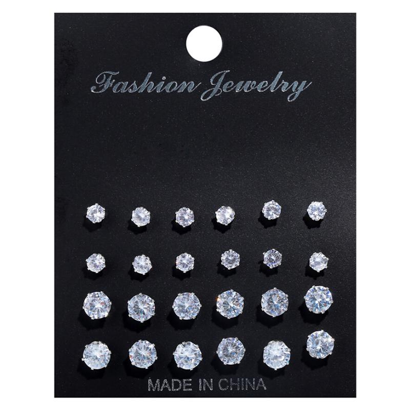 12 пар/комплект блестящие свадебные серьги-гвоздики, эффектные ювелирные изделия, подарок