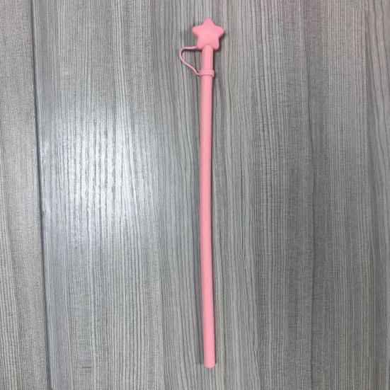 Многоразовые силиконовые трубочки с крышкой-звездочкой, устойчивые к укусам, для питья горячих и холодных напитков, гибкая длинная трубочка без содержания бисфенола А