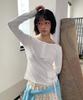 RONRON Strap Pocket Henryneck Long Sleeve Ivory