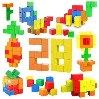 VIXA Магнитный кубик Магнитная игрушка 28 деталей 30 мм 3D головоломка блок STEM образовательный набор Строительные блоки Строительные блоки Форма Объем Математика Обучение