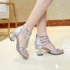 Woman Sandals Shoes Sandalias Mujer Summer Style Wedges Pumps High Heels Slip On Bling Fashion Gladiator Shoes Women