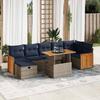 VidaXL Garden Lounge Set 8pcs with Gray Cushions Wicker Acacia, Outdoor Sofa Set, Garden Furniture, 3328167