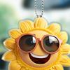 Подвеска на зеркало заднего вида автомобиля 'Подсолнух' Акриловое украшение для автомобиля для рождественской елки Легкое подвесное украшение