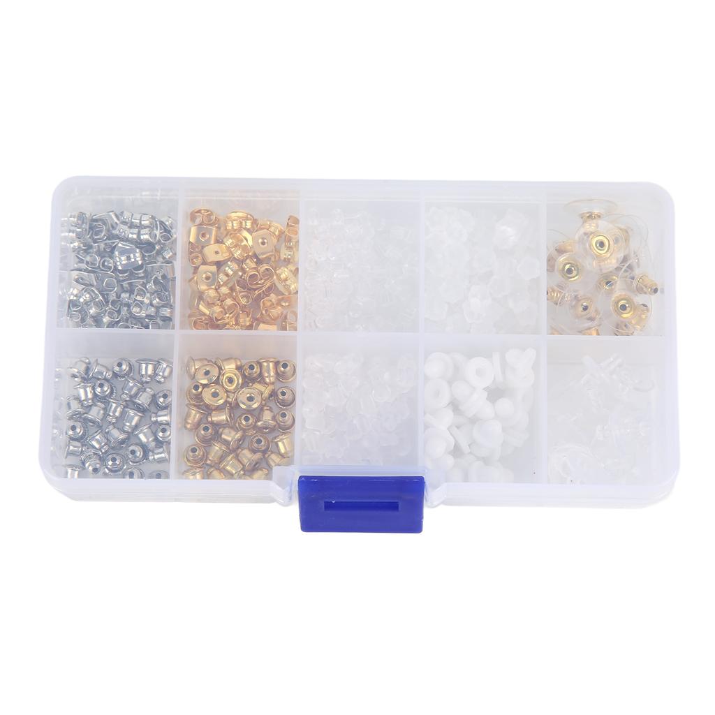 530pcs Earring Backs Alloy Silicone Plastic Material DIY Making Easy Replaceable Jewelry