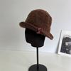 Осенне-зимняя шерстяная шляпа-клош с загнутыми вверх полями, женская милая маленькая свежая шляпа-клош с бантом, теплая повседневная шляпа-клош