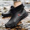 Мужские новые короткие резиновые сапоги для улицы, рабочая уличная обувь, водонепроницаемые сапоги, модные резиновые сапоги, модная износостойкая пластиковая обувь