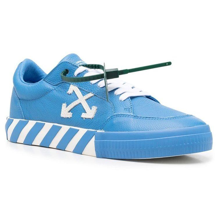OFF WHITE Vulc Low Кожаный Синий Белый OMIA085S22LEA0024501