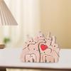 Wooden Elephant Family Puzzle Ornament Love Heart Mother Father Baby Elephant Jigsaw Table Sign Home Office Desktop Decoration