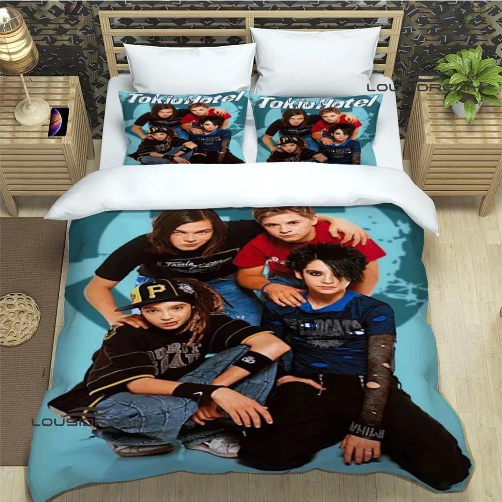 Постельное белье с принтом группы Tokio Hotel Роскошный пододеяльник Одеяло Изысканные постельные принадлежности Подарок на день рождения