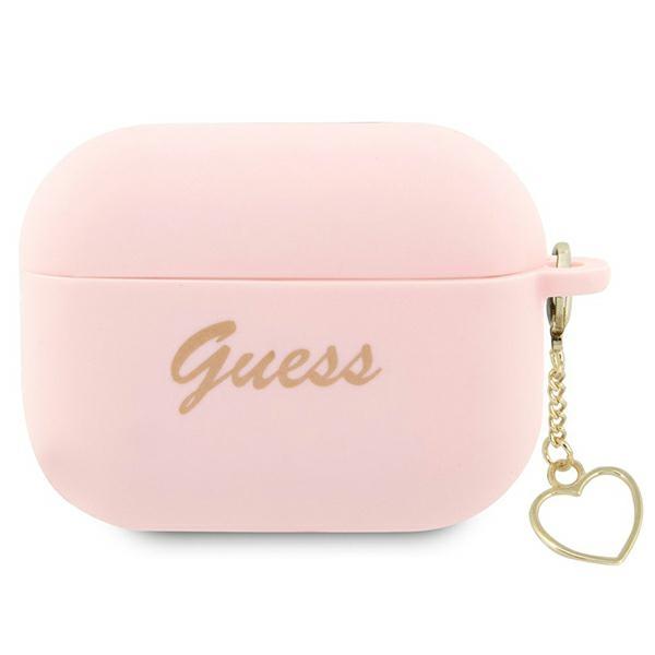 Etui do AirPods Pro 2 Guess Silicone Charm Heart Collection Różowe
