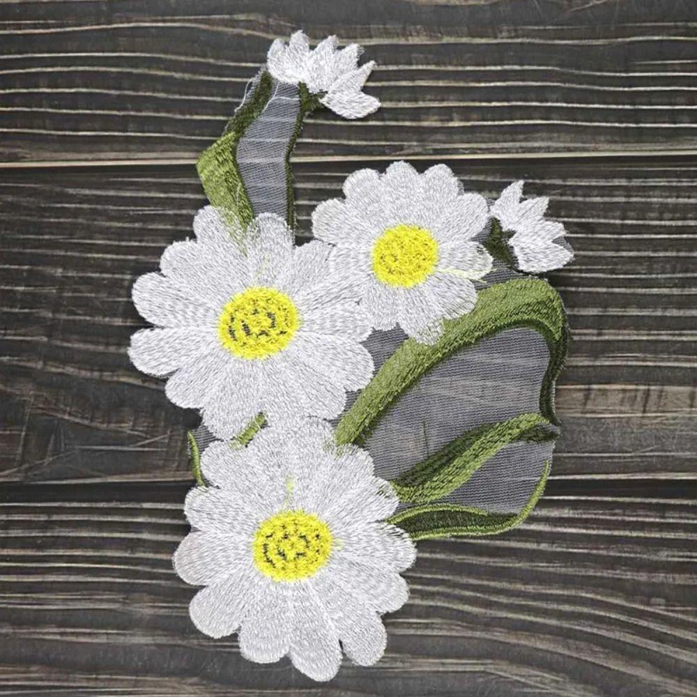 Daisy Clothing Applique Elegant Clothes Patches Flower Embroidered Patches  Sewing