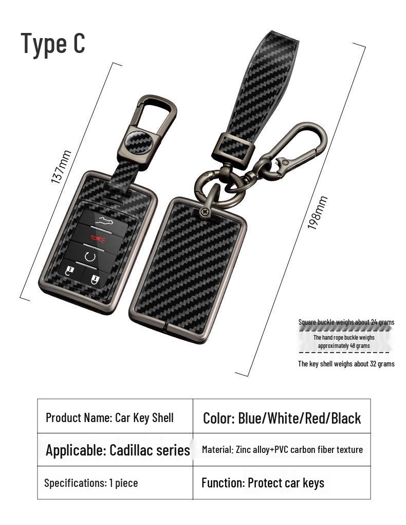 Cadillac Key Case: Fits XT5, CT5, XT6, XT4, CT ATSL, CT4, XTS - Shell Bag with Buckle