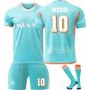 Подростки Дети Взрослые Индивидуальное Имя Футбольные Комплекты 24/25 Интер Майами 2-й Выездной №10 МЕССИ Спортивный Тренировочный Комплект Джерси с Носками