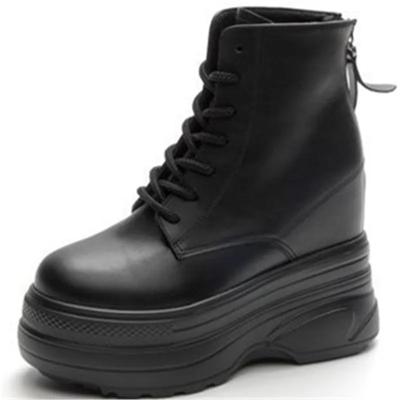 Модные женские ботильоны осень-зима высотой 11 см, обувь из натуральной кожи, модные женские туфли на высоком каблуке, резиновая подошва, размер 33