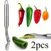 2 шт. из нержавеющей стали, удалитель сердцевины фруктов, удалитель семян красного перца, удалитель сердцевины овощей и фруктов, кухонный гаджет, удобно для очистки и нарезки