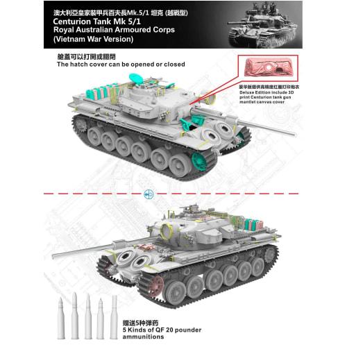 Vespid Model 1/72 Australian Army Centurion Mk.5/1 Vietnam War Version Deluxe Plastic Model Kit VPM720007S
