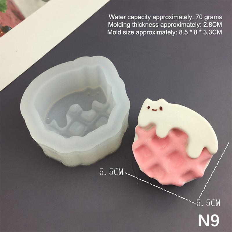 1pc For Baking Egg Bites Muffin Top Pan Chocolate Cake Pie Bakeware Tools Candle Molds Cartoon Animal Bunny Kitten Silicone Mold
