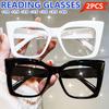 2pcs Elegant Unisex Cat-Eye Reading Glasses, Durable Frame, Fashionable Magnification Eyewear for Men and Women