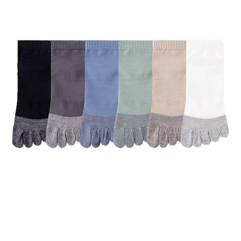 Пятипалые носки, Мужские короткие носки, Бесшовные, Дезодорирующие, Влагоотводящие, Носки с раздельными пальцами, Спортивные носки-лодочки с пальцем и большим пальцем