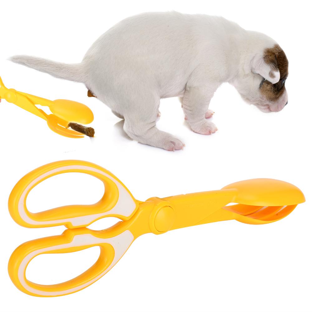 Pet Portable Scissor Dog Cat Pooper Scooper Clamp Pet Waste Cleaner Outdoor Pet SuppliesYellow