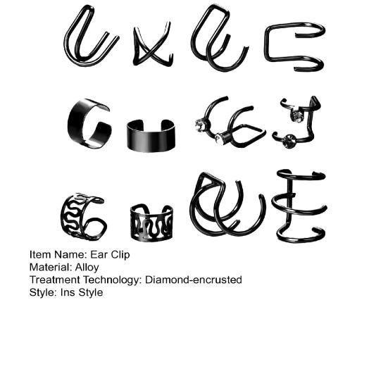 1 компл. серьги-каффы для женщин, серьги-кольца без пирсинга, сверкающие серьги-клипсы, гипоаллергенные серьги-кольца для женщин, подарки для девочек-подростков