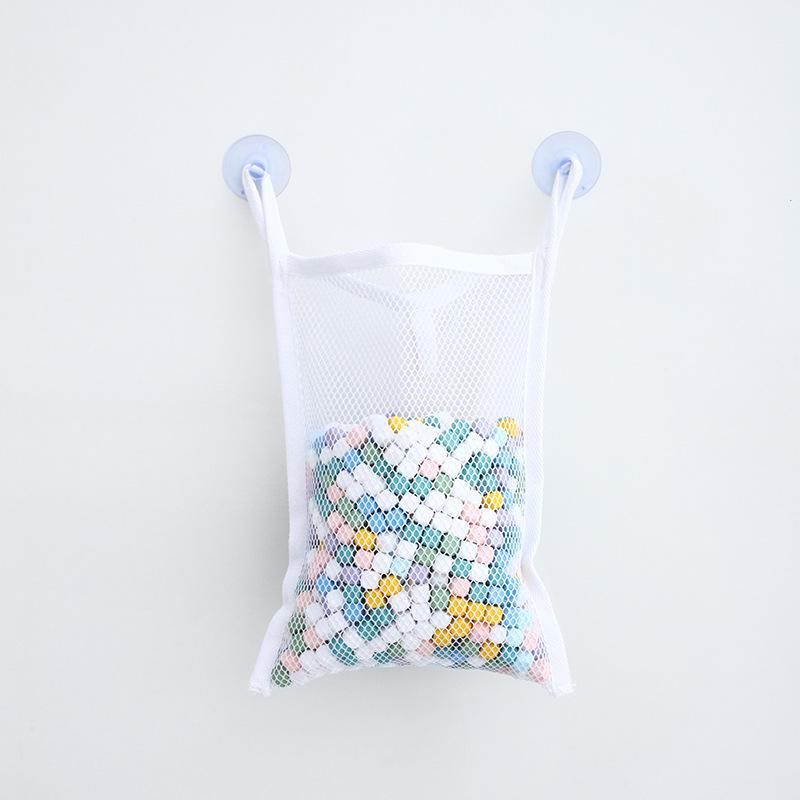 Настенная сетчатая сумка для хранения в ванной комнате - большая вместимость для зубной пасты, мыла и детских игрушек для купания