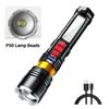 High Power Rechargeable LED Flashlight Lighting 20H Torch Light  Super Powerful Multifunctional Flashlight with Siren Sound