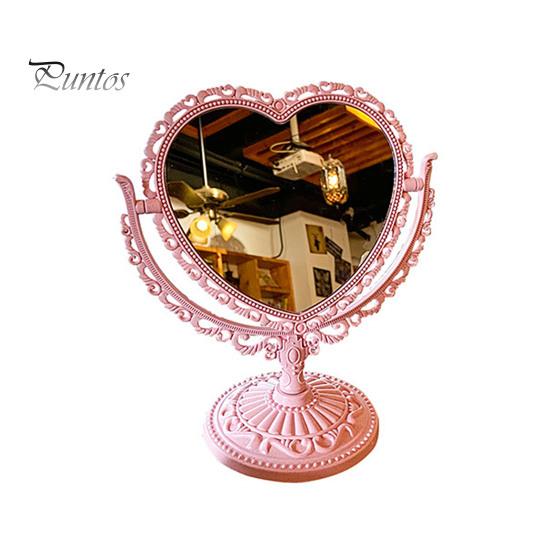 Cosmetic Mirror Functional Durable Desk Type Antique Vintage European Style Desktop Makeup Mirror for Makeup