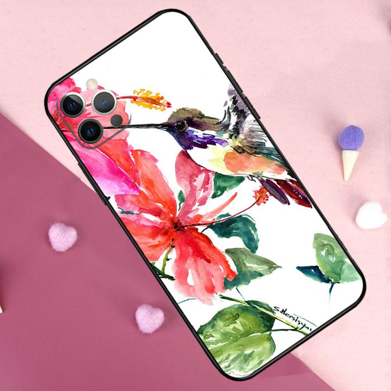 Чехол для телефона с колибри для iPhone 17 Pro Max 11 14 15 16 Pro Max Plus 12 13 Mini 17 Air 16e Задняя крышка
