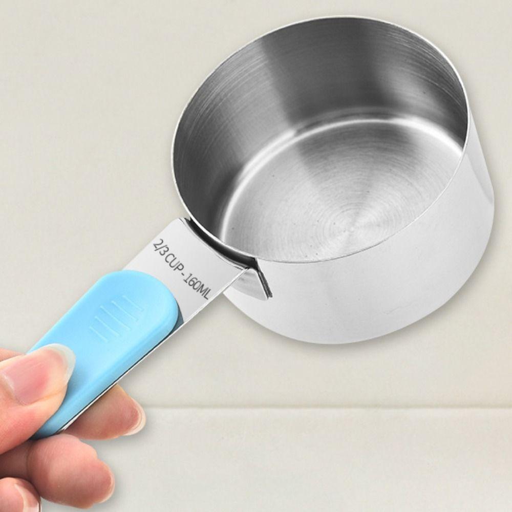 7 Piece/Set with Scale Stainless Steel Measuring Spoon Magnetic Handle Teaspoon Coffee Scoop Grain