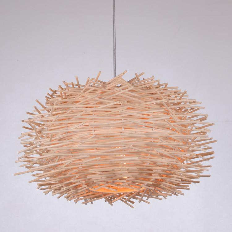 Подвесной светильник Bird Nest Lamp из ротанга, плетеная деревянная ручная работа, подвесной светильник для отеля, кафе, гостиной, столовой, подвесной потолочный светильник