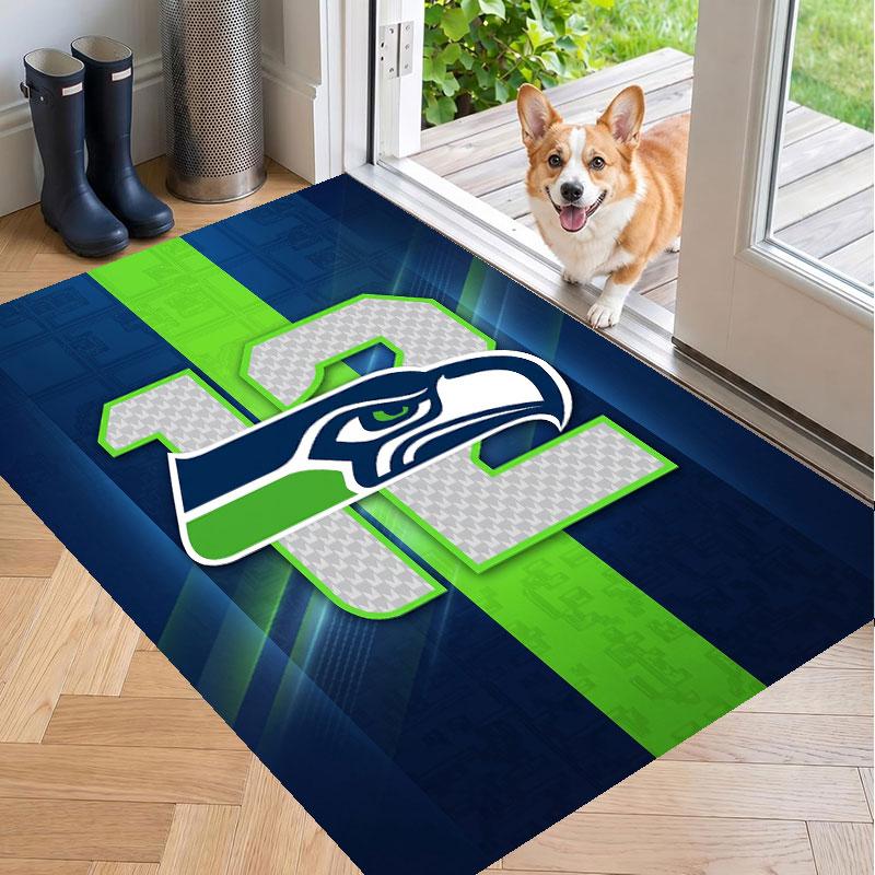 Soft Floor Carpet Seattle Seahawks Pattern Area Rug Decorative Mat For Home Room Decoration