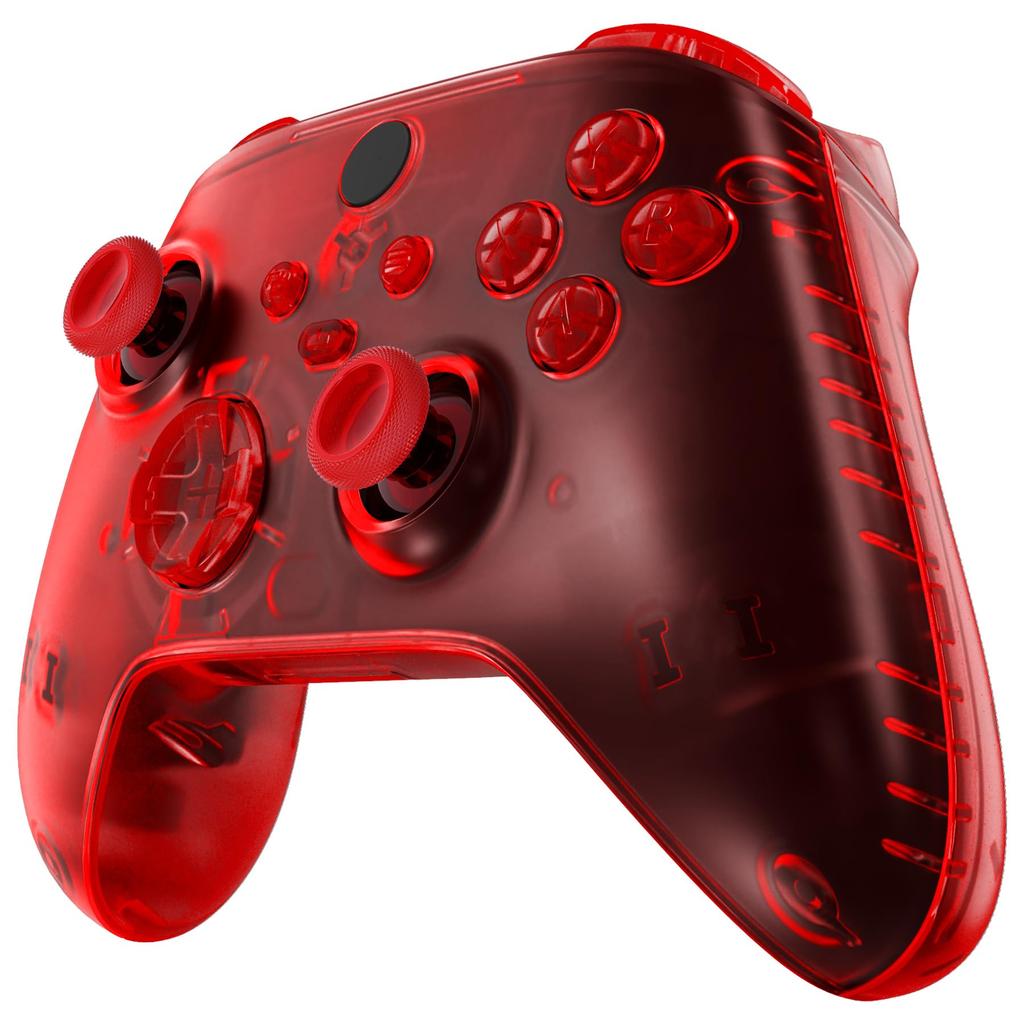 EXtremeRate Полный набор кнопок для Xbox Series X S Прозрачная замена Боковые накладки Грипсы Крышка передней и задней панели для беспроводного контроллера Xbox Core Не &