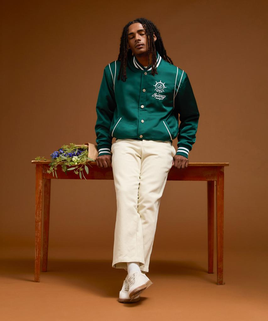 Sperry Heritage Satin Varsity Jacket_Green [Sprj_0003]
