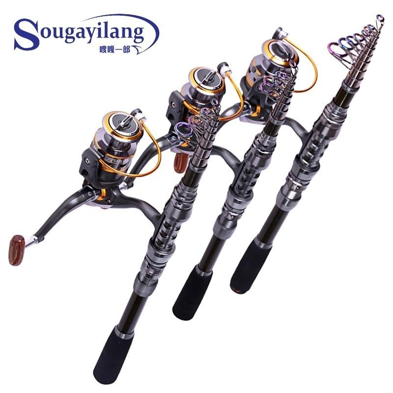 Углеродная телескопическая удочка с набором спиннинговых удочек 11BB