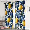 2pcs, Curtain Popular 2D Print Lemon and Leaf Versatile Polyester (without Rod) Thermal Insulation, and Room Darkening Functions