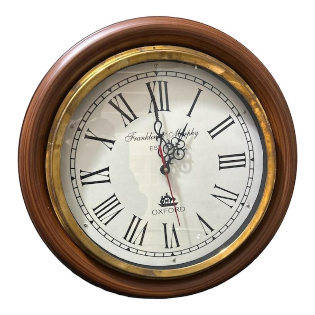 Handmade Wooden Wall Unique Wooden Tringle Wall Clock Large Modern Metal Clock with Silent Movement Stylish Home Decor Vintage Style Natural