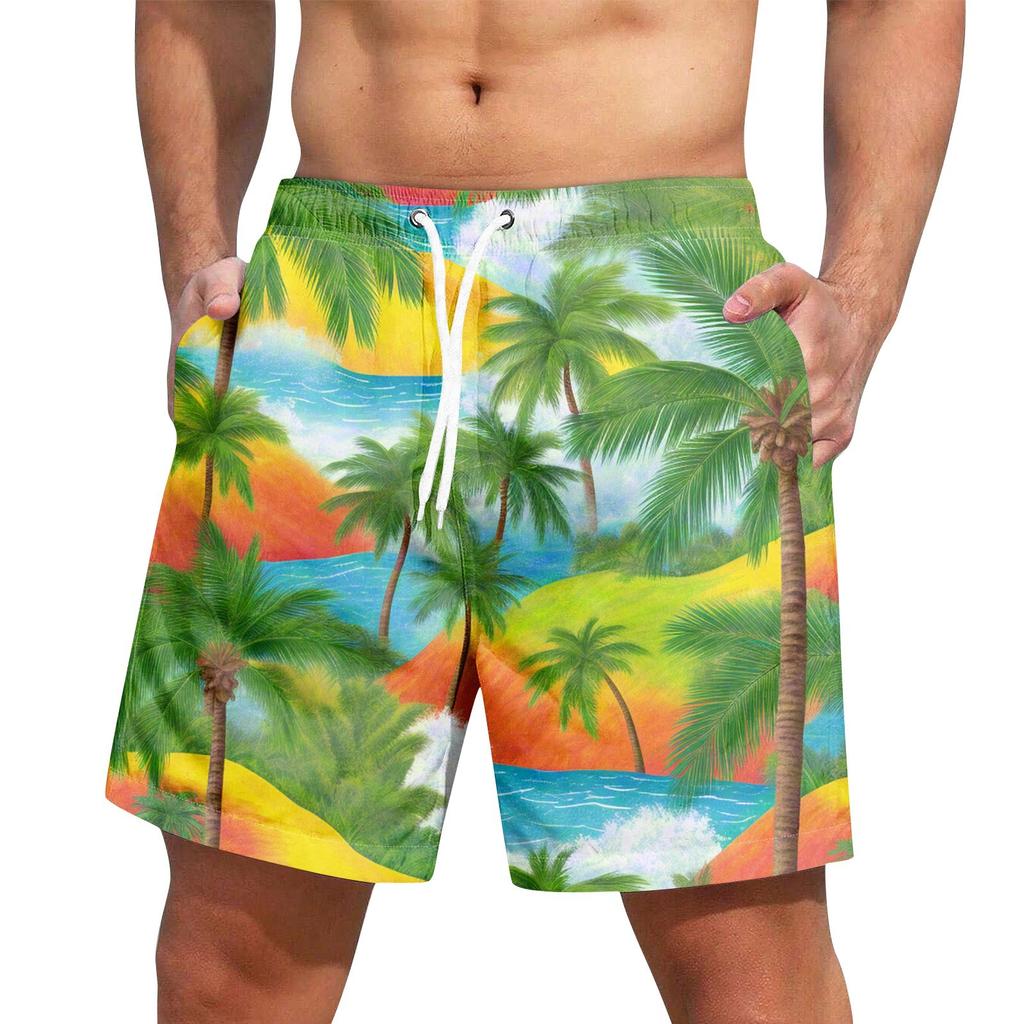 Men's Hawaiian Lace-up Shorts Casual Pants