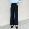 Mizqz Men Bi Zo Belt Tuck Back Banding Long Wide Slacks