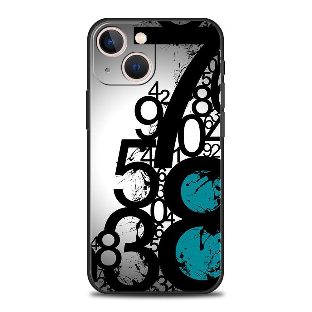Чехол-бампер с узором из цифр для iPhone 17 16 15 14 13 12 11 Pro Max 17 Air Plus Ударопрочный Мягкий ТПУ Корпус Fundas Capas Coque