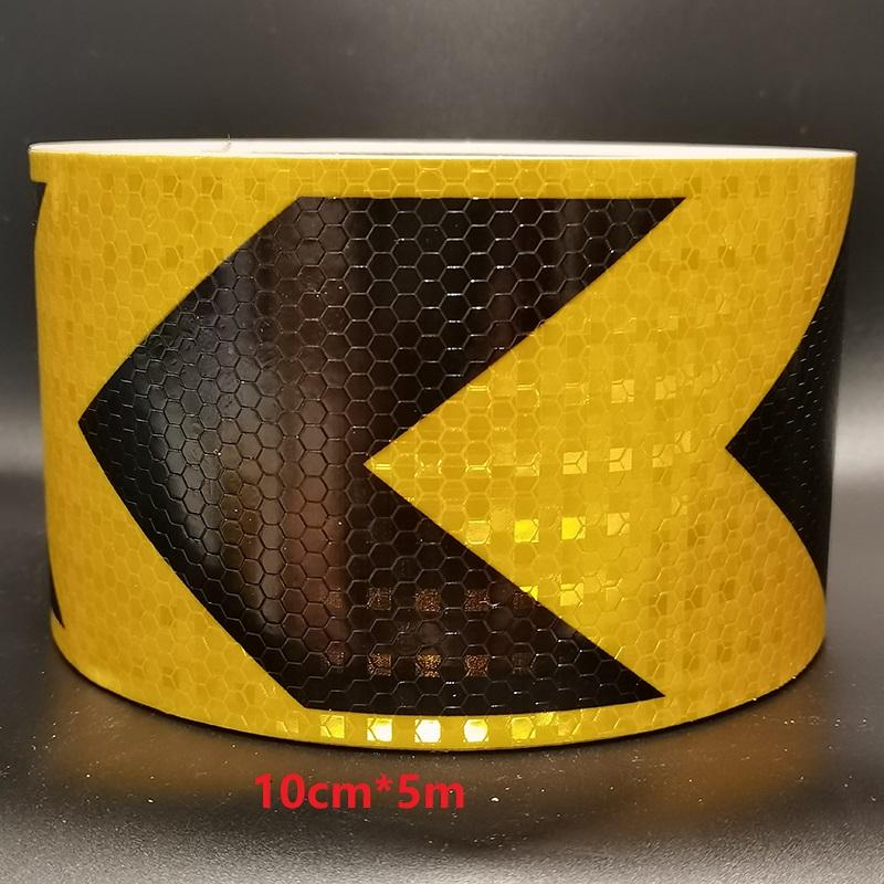 5cm/10cm/20cm*5M Arrow Reflective Hazard Safety Tapes Yellow-Black Warning Caution Reflectors Strips Adhesive Stickers For Trail