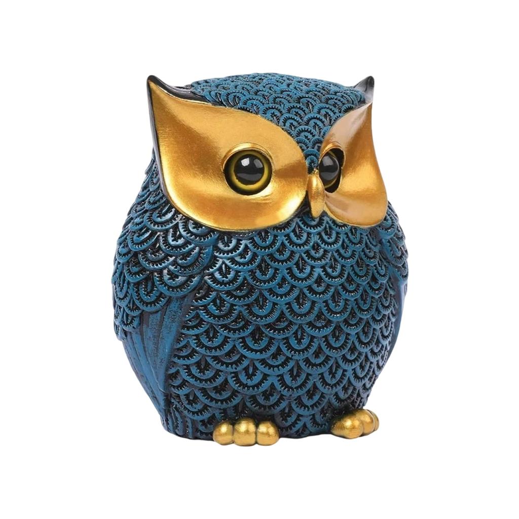 Owl Figurines Home Decor Accents Cute Small Animal Sculptures Vintage Owl Figurines for Bookshelf Bedroom Living Room