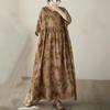 Новое хлопковое платье больших размеров с коротким рукавом и цветочным принтом для женщин, повседневное свободное длинное летнее платье